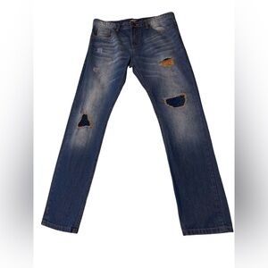 Breakout Men’s Distressed Slim Fit Denim Jeans, 34x32